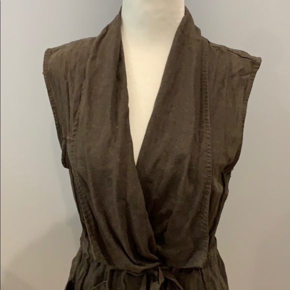 Sanctuary Wrap Vest Olive Green SZ S - Picture 2 of 6